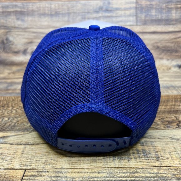 MTV Polka Dot Mens Trucker Hat Blue Snapback Retro 90s Logo Baseball Cap - Picture 5 of 8